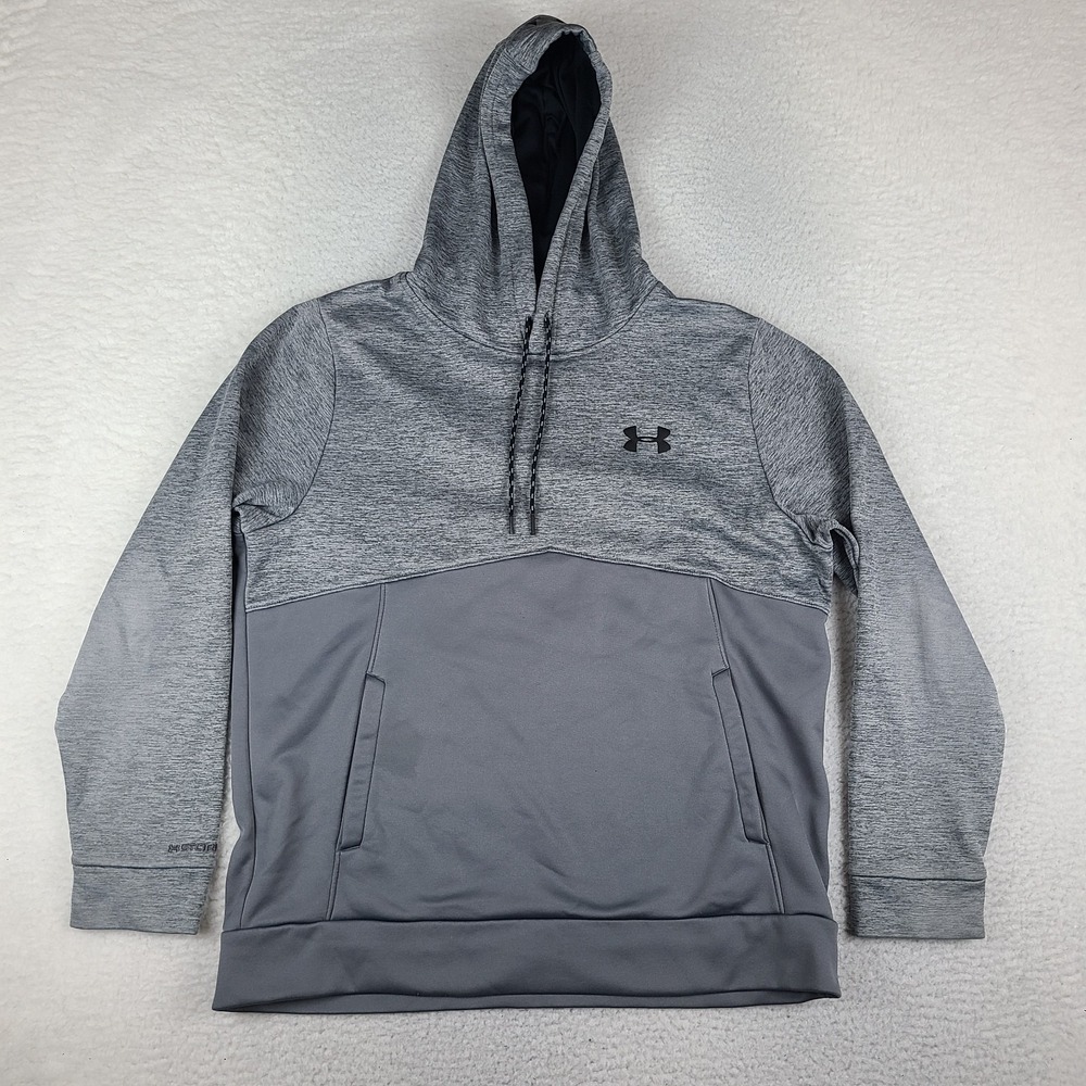 Under Armour Hoodie Mens Large Gray Heathered Loose Fleece *